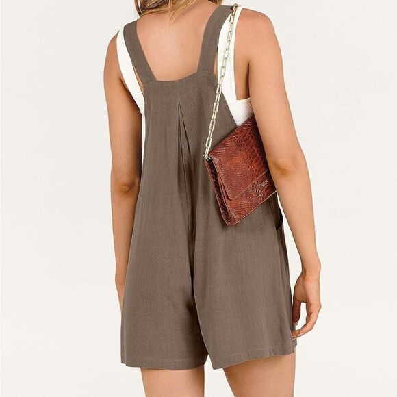 Women's Shorts Overall Jumpsuit Romper - Picture 2 of 4